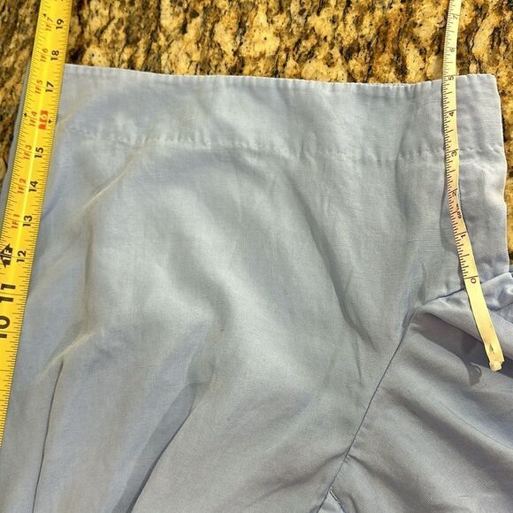 COS Light Blue Linen Blend High Waisted Pleated Front Trouser Shorts Size 8 - Picture 12 of 13